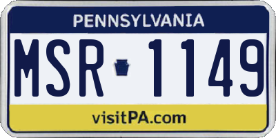 PA license plate MSR1149