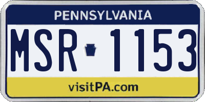 PA license plate MSR1153
