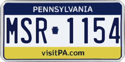 PA license plate MSR1154