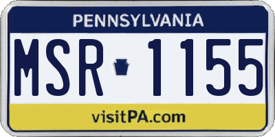 PA license plate MSR1155