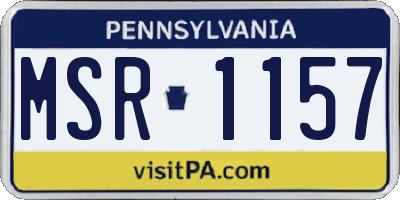 PA license plate MSR1157