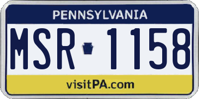PA license plate MSR1158