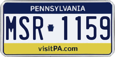 PA license plate MSR1159