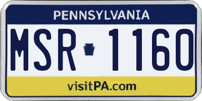 PA license plate MSR1160