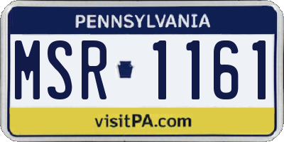 PA license plate MSR1161
