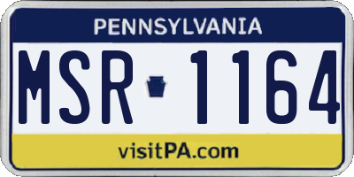 PA license plate MSR1164