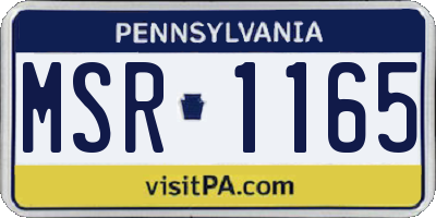 PA license plate MSR1165