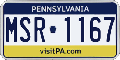 PA license plate MSR1167
