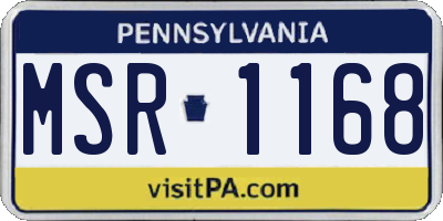 PA license plate MSR1168