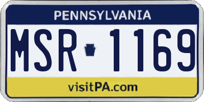 PA license plate MSR1169