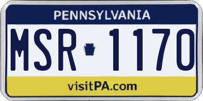 PA license plate MSR1170