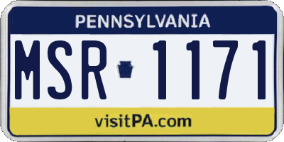 PA license plate MSR1171