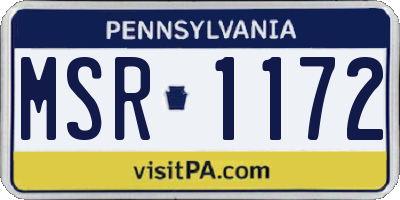 PA license plate MSR1172