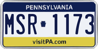PA license plate MSR1173