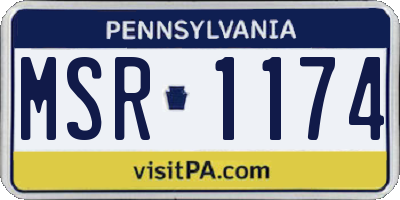 PA license plate MSR1174