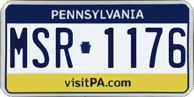 PA license plate MSR1176