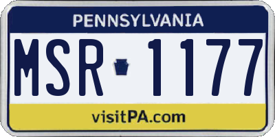 PA license plate MSR1177
