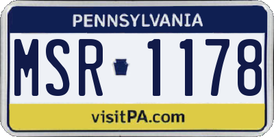PA license plate MSR1178