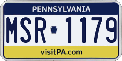PA license plate MSR1179