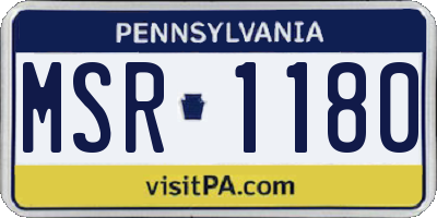PA license plate MSR1180