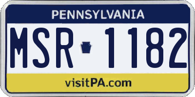 PA license plate MSR1182