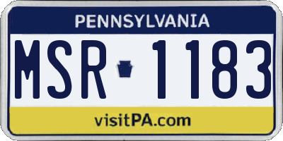 PA license plate MSR1183