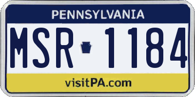 PA license plate MSR1184