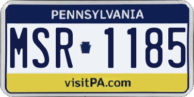 PA license plate MSR1185