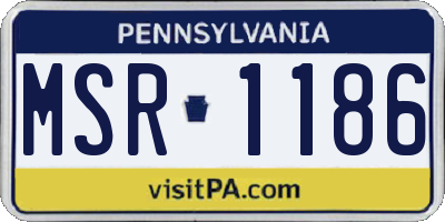 PA license plate MSR1186