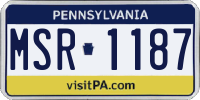 PA license plate MSR1187