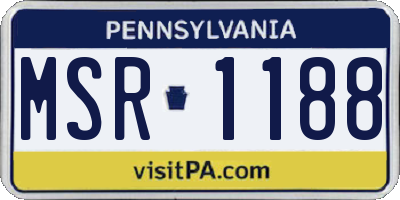 PA license plate MSR1188
