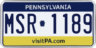 PA license plate MSR1189
