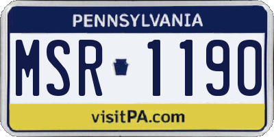 PA license plate MSR1190