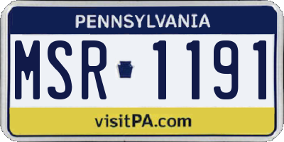 PA license plate MSR1191