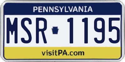 PA license plate MSR1195