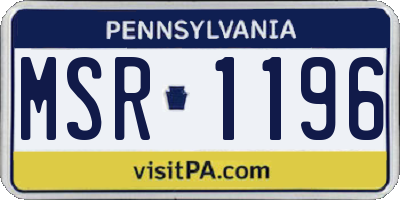 PA license plate MSR1196