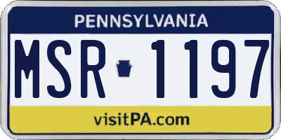 PA license plate MSR1197