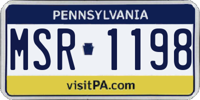 PA license plate MSR1198