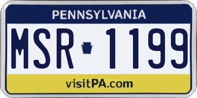 PA license plate MSR1199