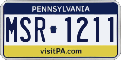 PA license plate MSR1211