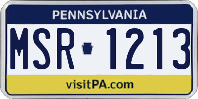 PA license plate MSR1213
