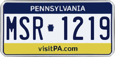 PA license plate MSR1219