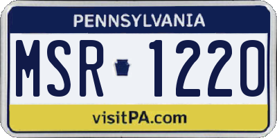 PA license plate MSR1220