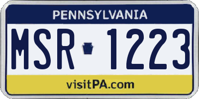 PA license plate MSR1223