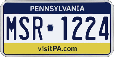PA license plate MSR1224