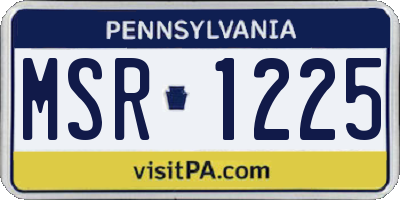 PA license plate MSR1225