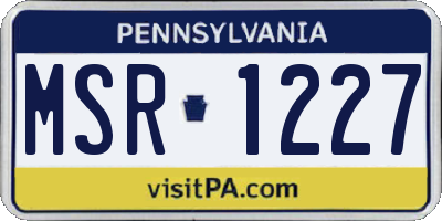 PA license plate MSR1227