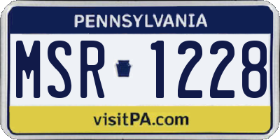 PA license plate MSR1228