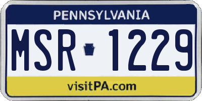 PA license plate MSR1229