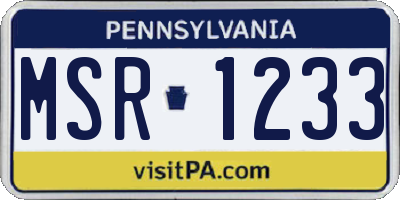 PA license plate MSR1233